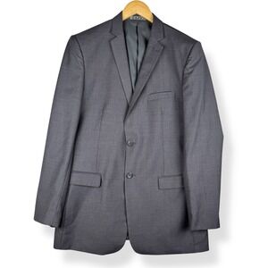 Tazio Italy Mens Gray Wool Touch Blazer Ultra‎ Slim Hand Tailored Size 42L Luxe